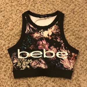 Bebe High Neck Sports Crop Top